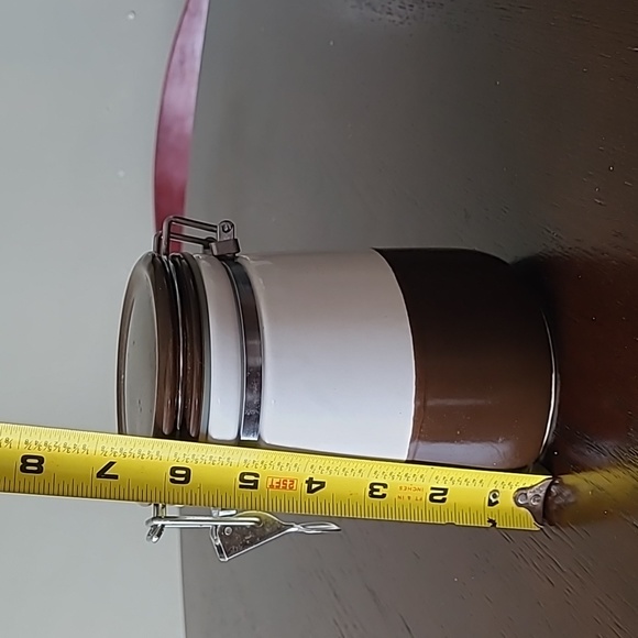 Bee House apothecary canister brown white excellent stash jar container holder ! - Picture 6 of 10